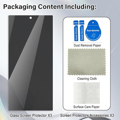 Screen Protector for Samsung Galaxy S24 Ultra 3 Pack | Privacy Tempered - color: Galaxy S24 Ultra