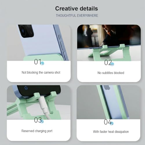 Ultra Slim Aluminum Card Phone Stand, Portable Foldable Pocket Cell Phone Holder, Adjustable Desktop Smartphone Stand for iPhone, Samsung, Android Phones, Travel Home (Lemon Green) - color: Lemon green