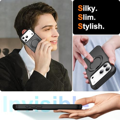 360°Magnetic Swivel Ring for iPhone 17 Pro Case-Black - color: Black, size: iPhone 17 Pro