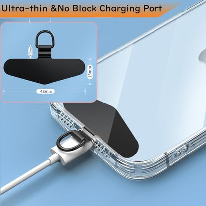 Phone Tether Tab, Bending Design 0.2mm Ultra-thin Stainless Steel Cellphone Lanyard Metal Patch Tether Tab - color: A