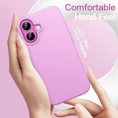 JETech Silicone Case for iPhone 16, Pink | Silky Soft Touch, Shockproof Protection, Scratch Resistant, Microfiber Lining - color: Pink, size: iPhone 16