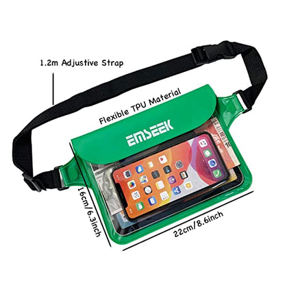 Waterproof Waist Pouch Dry Belt Bag Fanny Pack Keep Your Key Fob Wallet Kindle Phone Dry Perfect For Swim Surf Snorkel(Green) - color: Green
