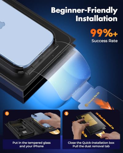 UNBREAKcable iPhone 17 Full-Coverage Screen Protector - 3 Pack | Quick-Install Box, Edge-to-Edge Coverage, 9H Hardness, Ultra HD Clarity, Daily Protection, Smooth Touch - size: iPhone 17