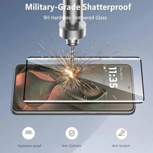 3-Pack for Motorola Moto Edge 2025 Screen Protector Tempered Glass, 9H Hardness 3D Full Edge Coverage Film, HD Bubble-Free Film, Anti-Scratch Premium Protective Glass for Moto Edge 2025