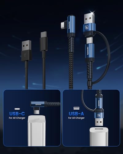 60W USB C Cable, Right Angle Type C Fast Charging Cable, 6.6FT 2-Pack - size: 6.6FT+6.6FT