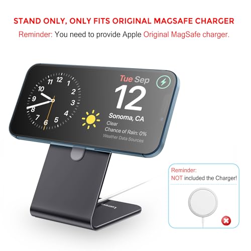 CreaDream Stand for MagSafe Charger, Aluminum Phone Stand Holder for iPhone - color: Gray