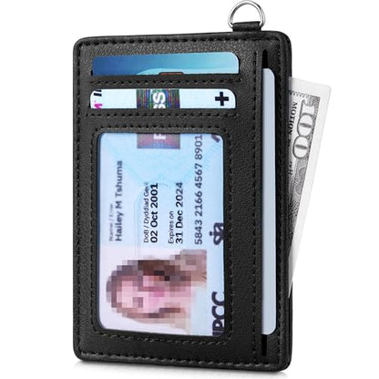 Mayski Slim Wallet, Credit Card Holder for Women, Minimalist Front Pocket RFID Blocking Card Cases, Small Wallet Women Men(Grain Black) - color: Grain Black