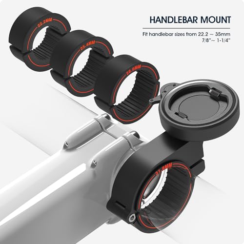 Bike Handlebar Phone Mount with Shockproof Silicone Grip – Quick-Lock Aluminum Out-Front Holder with Dual Safety Buckles & Elastic Strap, Fits 4.0”–6.7” Phones – Secure Fit for Road & Urban Rides - style: 【2-Buckle Style】Stem Mount + Silicone Adapter - Bl