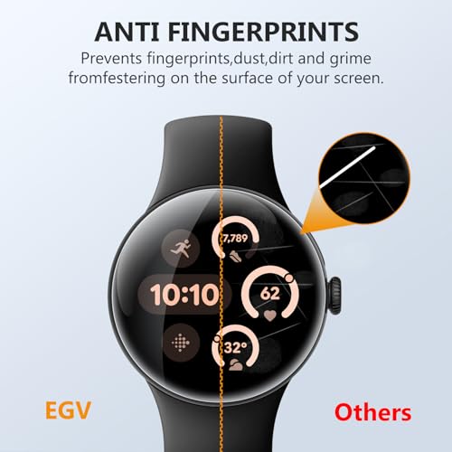 EGV 6 Pack for Google Pixel Watch 5/4/3 45mm Screen Protector, TPU Film - size: 45mm