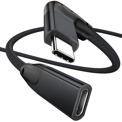 UseBean Right Angle USB C Extension Cable 6FT, USB-C Male to Female Cable - color: BLACK, size: 6FT