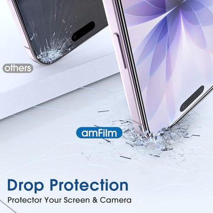 amFilm OneTouch for iPhone 17 Screen Protector 6.3'' Tempered Glass - size: IPH17-6.3”