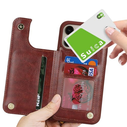 iCoverCase Compatible with iPhone 13 Pro Max Phone Case with Card Holder, Wallet Case for Women Men RFID Blocking PU Leather Protective Case 6.7 Inch (Dark Brown) - color: Dark Brown