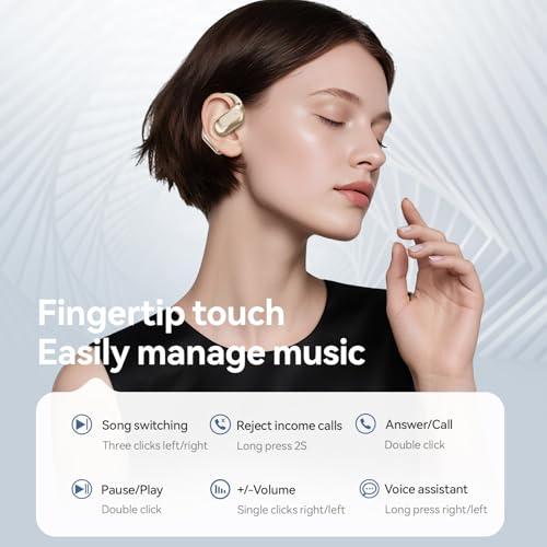 Open Ear Headphones Bluetooth Wireless Over Ear Earbuds(Skin) - color: Skin