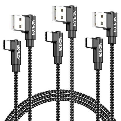 USB to USB C Cable 90 Degree 3FT 3Pack, Short Right Angle USB C Cable - color: Black, size: 3FT