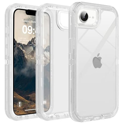 TUTUKII for iPhone 16e&17e Case Clear | Heavy Duty Shockproof, Anti-Drop, Anti-Yellow,Triple-Layer Transparent Protective Phone Cover, 6.1" - color: Clear, size: iPhone 16e & 17e 6.1"