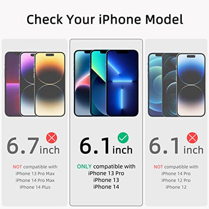 ruwa Privacy Screen Protector for iPhone 13/13 Pro/14/16e [2-Pack][6.1 Inch] Display Tempered Glass Film with Easy Installation Frame, Ultra HD, 9H Hardness, Scratch Resistant, Case Friendly - size: for iPhone 13/13 Pro/14/16e-6.1 inch 2-Pack