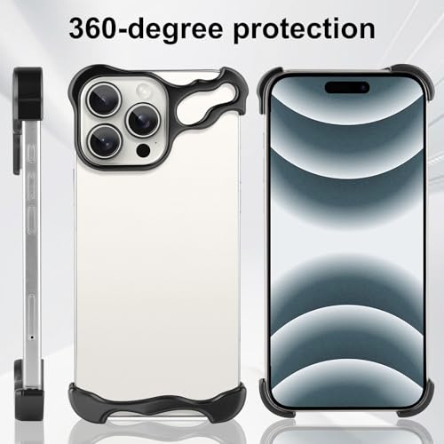 Frameless Phone Case Crafted for iPhone 16 Pro Max Black - color: Aluminum Black, size: iPhone 16 Pro Max