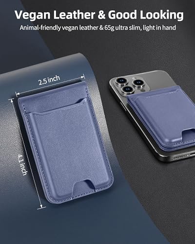 For Magsafe Wallet Stand, 6 Cards Holder, RFID Blocking | Stronger Magnetic Wallet for iPhone 17/16/15/14/13/12 Series, Magnetic Card Holder, ID Window, Vegan Leather, Lavender purple - color: Lavender purple