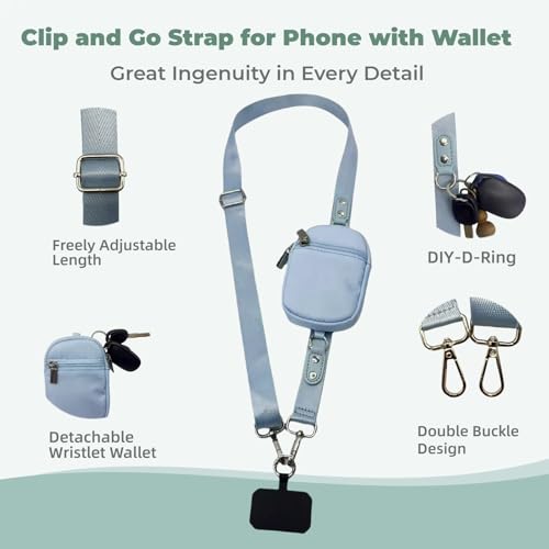 Clip and Go Strap for Phone with Wallet