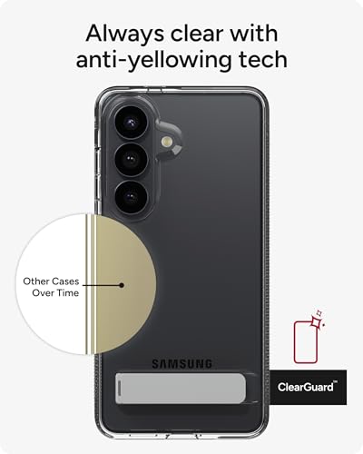 ZAGG Crystal Palace Samsung Galaxy S26 Case with Kickstand - Clear, 13ft Drop Protection, Graphene Reinforced, Crystal Clear Anti-Yellowing Slim Protective Cover - size: Samsung Galaxy S26, style: Without Snap