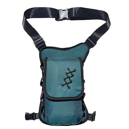 Thigh Pack, Larswon Leg Bag Thigh Pouch Bag Tactical Waist Bag Motorcycle Bag Waterproof - color: D- Teal
