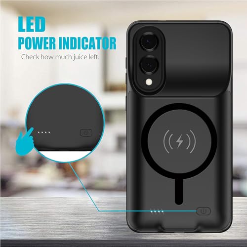 Battery Case for Galaxy S25 Edge, 10000mAh High Capacity Portable Charger Case, Compatible with Galaxy S25 Edge 6.7 inch, Wireless & Carplay, Black - size: Galaxy S25 Edge