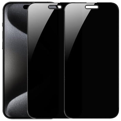 2 Pack 360 Degree Privacy Tempered Glass for iPhone 15 Pro Max Anti-Spy 4 Directions Screen Protector Film 4 Sides Anti-Peeping 6.7 inch - size: For iPhone 15 Pro Max