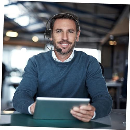 DOITOOL USB Wired Single Ear Headset with Microphone Noise Cancelling Technology for Calls for Gaming and Business Use Lightweight Design for Comfort and Portability