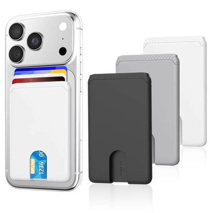 Senose Phone Wallet, Phone Card Holder Stick On, 3 Pack Phone Pocket Sleeve - color: Black+Grey+White