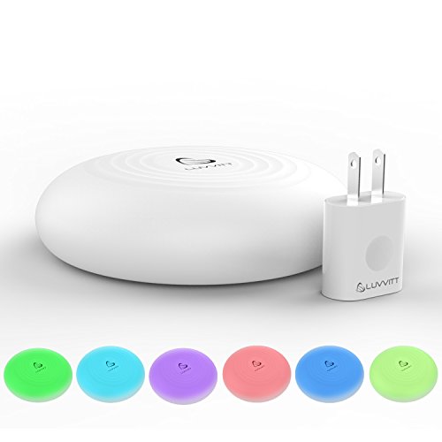 Wireless Charger with LED Light/Night Lamp Luvvitt CUSHN 10W Fast Charging Pad for All Phones and Qi Enabled Devices Multi Color Quick Charge QC 3.0 - Adapter Included