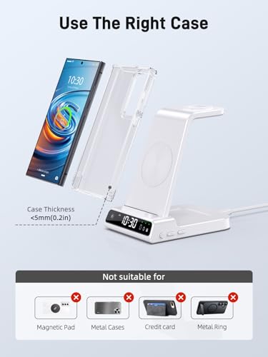 Wireless Charger for Samsung, Android Charger for Samsung Galaxy S25 Ultra - color: White