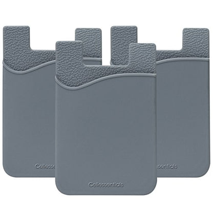 USA Merchant - Cellessentials Redesigned Card Holder - Silicone Stick on Cell Phone Wallet with Pocket for Credit Card ID Business Card - iPhone Android & Smartphones (Grey) - color: Grey