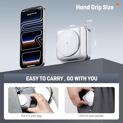 Foldable 3 in 1 Wireless Charger Travel for Apple Magsafe（20W Adapter） - color: white