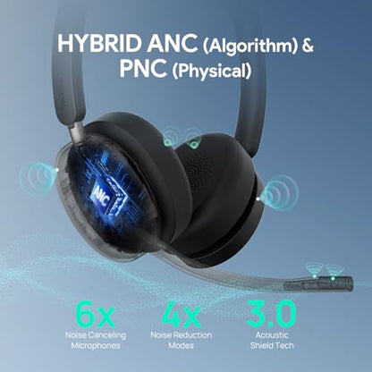 Yealink WH68 Duo Wireless Headset DECT and Bluetooth 606ft Range Hybrid ANC - style: WH68 Teams