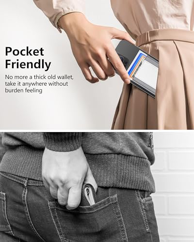 for MagSafe Wallet with Adjustable Stand, 9 Card Holder, Open ID Window - color: White