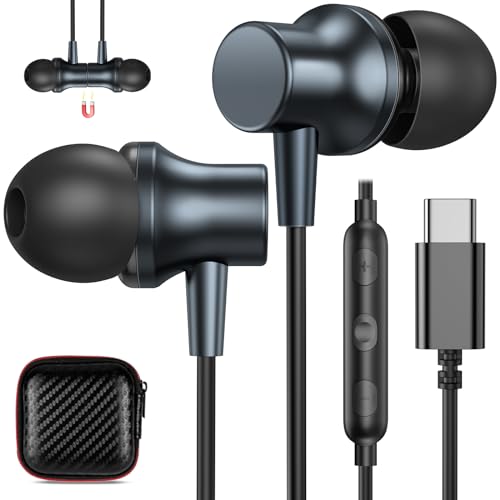 COOYA USB C Headphones Wired Earbuds for iPhone 18 Pro Max 17 16, NavyBlue - color: NavyBlue