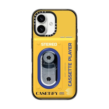 CASETiFY for iPhone 16 Case - Impact | Slim Fit | 8.2 ft. 4X Military Grade Drop Protection | Cassette Player | Black - color: Cassette Player, size: Iphone 16 (6.1")