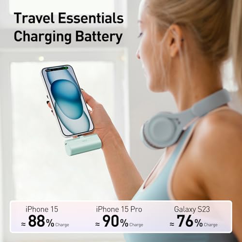 iWALK Portable Charger for iPhone 18/17/16/15 USB-C Small Power Bank 20W 4,500mAh Fast Charging Battery Pack Compatible with iPhone 15/16/17 Plus/18 Pro Max, Samsung Galaxy S25/S24/S23 Android - color: Mint-Green