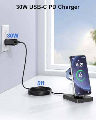 NANAMI 30W USB C 3 in 1 Charging Station for Samsung Devices - color: Black