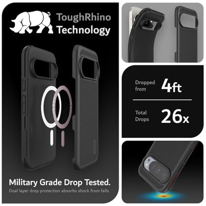 TUDIA for Google Pixel 10 / Pixel 10 Pro Case 2025, MergeGrip [Compatible with Magsafe & Pixelsnap] Cases – [Military Grade Drop Tested] Dual Layer Slim Shockproof Heavy Duty Protection - Black - color: Black, size: Pixelsnap 10 / 10 Pro
