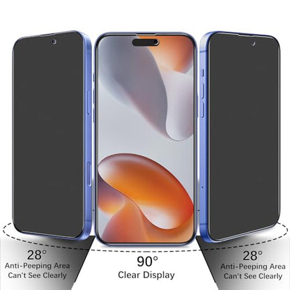 2 Pack Matte Privacy Screen Protector for iPhone 16 Tempered Glass - size: iPhone 16 6.1-Inch