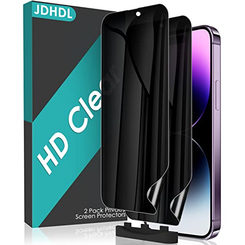 [2 Pack for iPhone 14 Pro Max Privacy Screen Protector (NOT Glass), Anti-Spy Anti-Scratch Non-breakable Flexible Soft TPU Hydrogel Film Screen Protector for iPhone 14 Pro Max