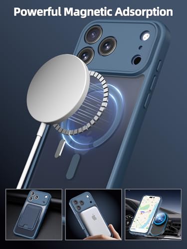 TopMade for iPhone 17 Pro Max Case with Mag-Safe Wallet, 4 Cards Holder - color: Blue, size: iPhone 17 Pro Max