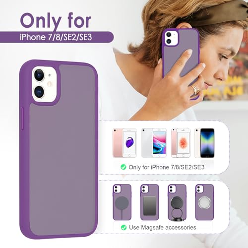 TENOC Phone Case Compatible with iPhone 11, Dark Purple Case Translucent Protective Bumper Matte Hard Back Cover for 6.1 Inch - color: Dark Purple, size: iPhone 11