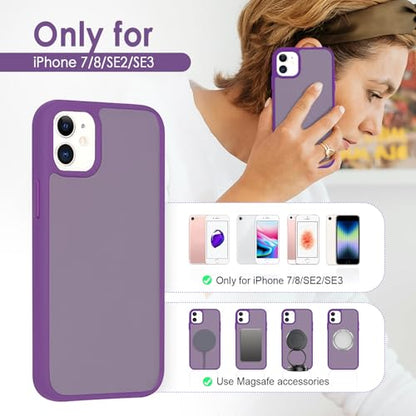 TENOC Phone Case Compatible with iPhone 11, Dark Purple Case Translucent Protective Bumper Matte Hard Back Cover for 6.1 Inch - color: Dark Purple, size: iPhone 11