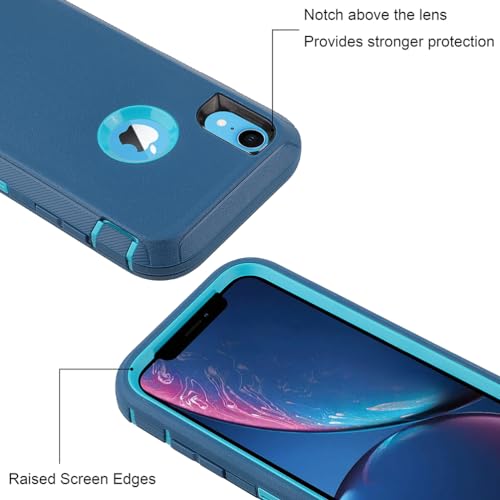 Co-Goldguard Case for iPhone XR Case 3-Layer Heavy Duty Bumper Cover Military Grade Drop Protection Shockproof Phone Case for iPhone XR 6.1 CyanGreen - color: CyanGreen