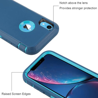 Co-Goldguard Case for iPhone XR Case 3-Layer Heavy Duty Bumper Cover Military Grade Drop Protection Shockproof Phone Case for iPhone XR 6.1 CyanGreen - color: CyanGreen