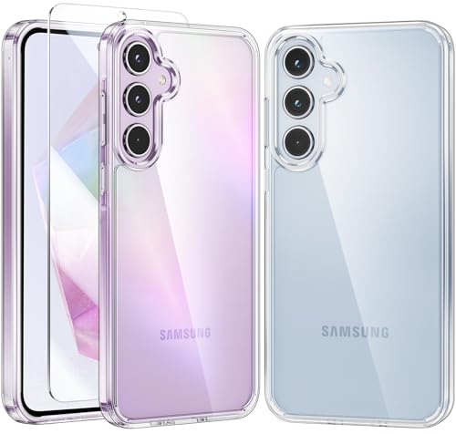 FNTCASE for Samsung Galaxy A35-5G Case: Clear Protective Phone Cases Slim Transparent Anti Yellowing Cover Rugged Shockproof Military Grade Drop Protection Tough Sturdy 6.6 Inch Clear - color: Clear