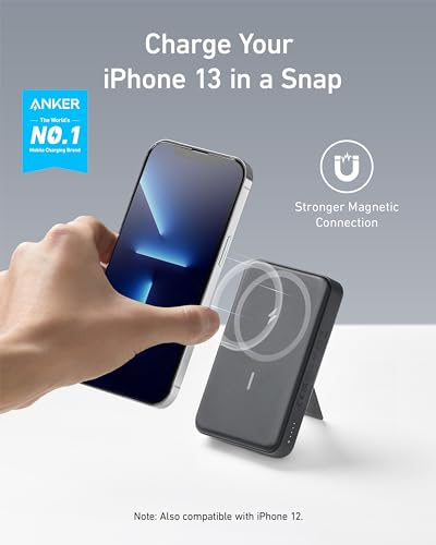 Anker 633 Magnetic Power Bank with Stand, 10,000mAh Portable Charger - color: Black