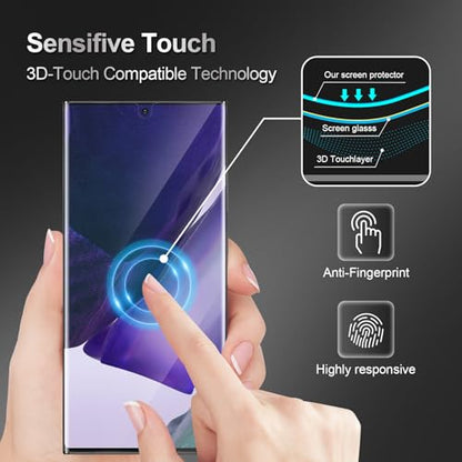 GiiYoon 3 PACK Screen Protector for Samsung Galaxy Note 20 Ultra Flexible TPU Film [Support Fingerprint Touch] [HD Full Coverage] [Easy Installation] [Scratch Resistant] - size: Samsung Galaxy Note 20 Ultra